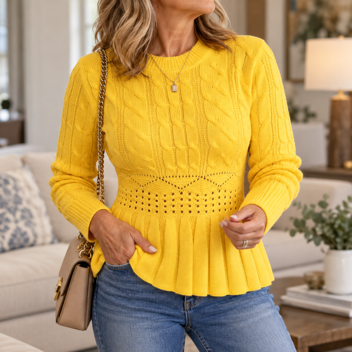 Fiorella | Women's Slimming Pleated Sweater Top