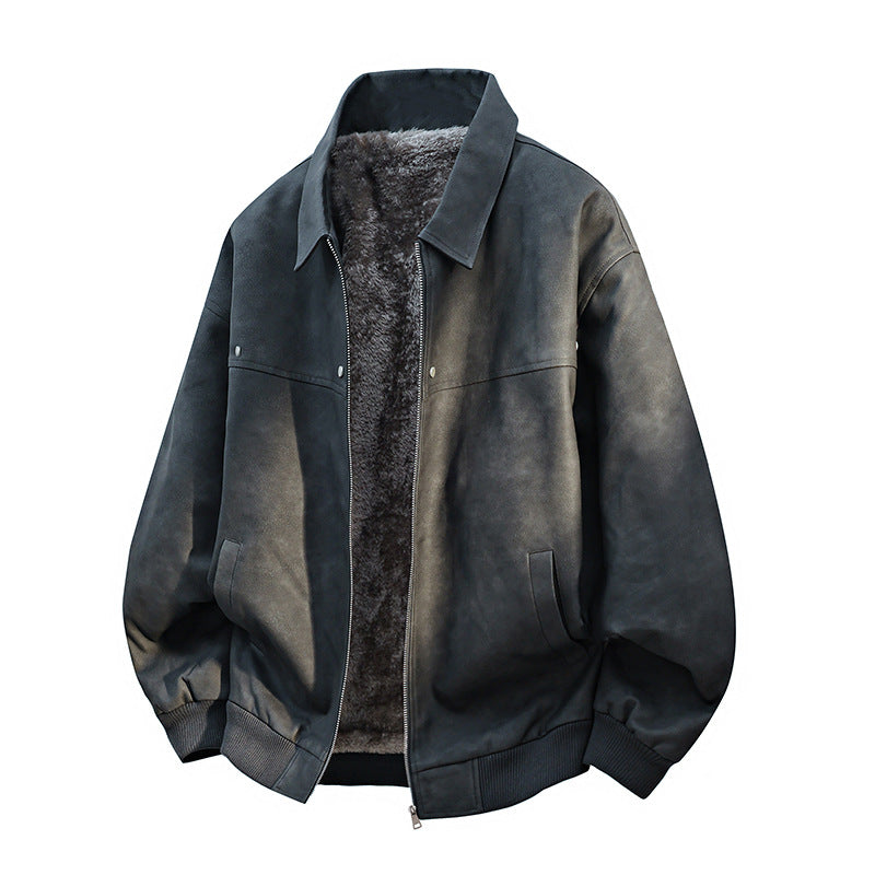 KASA | Relaxed Collared Suede Jacket