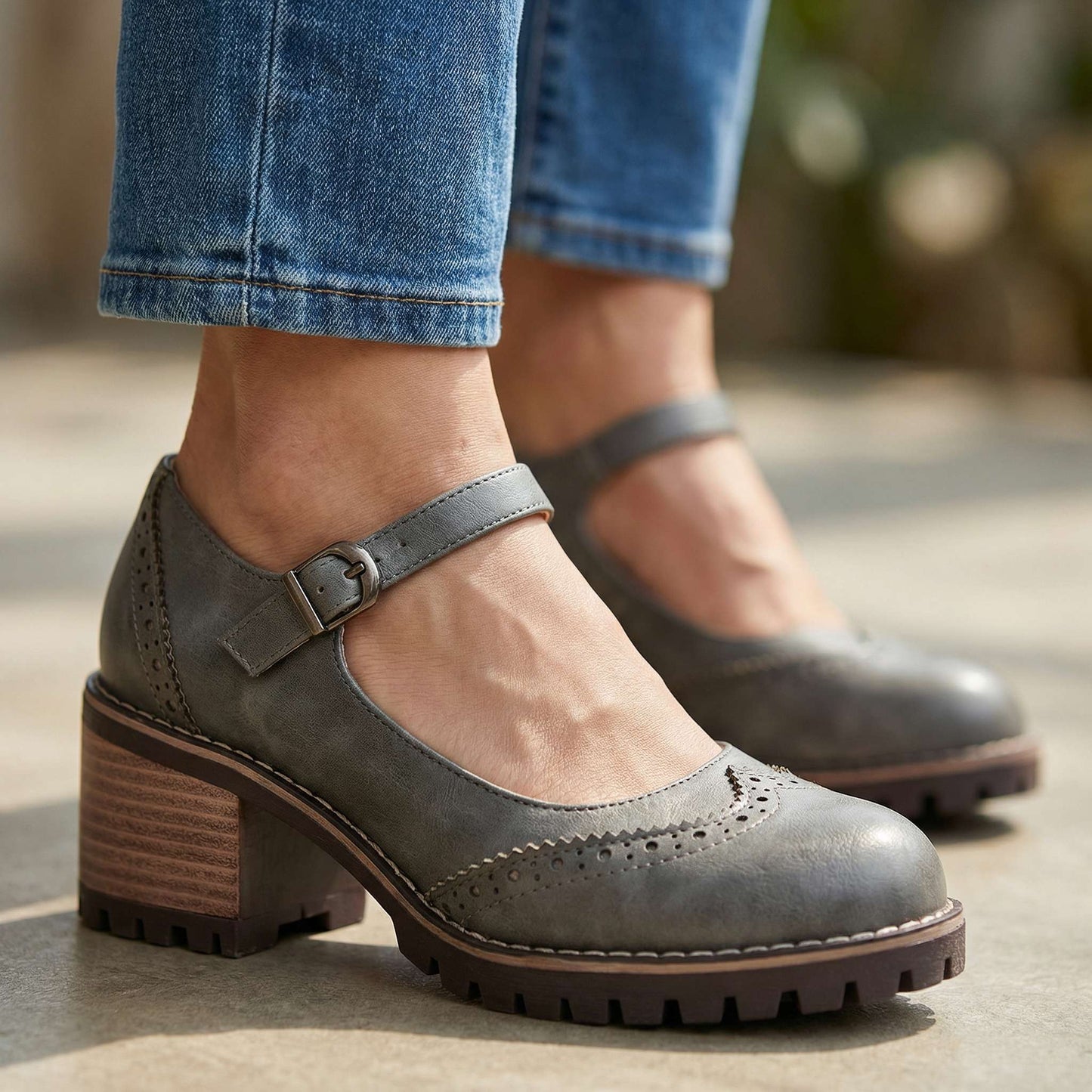 Amber Charm Buckle Heels