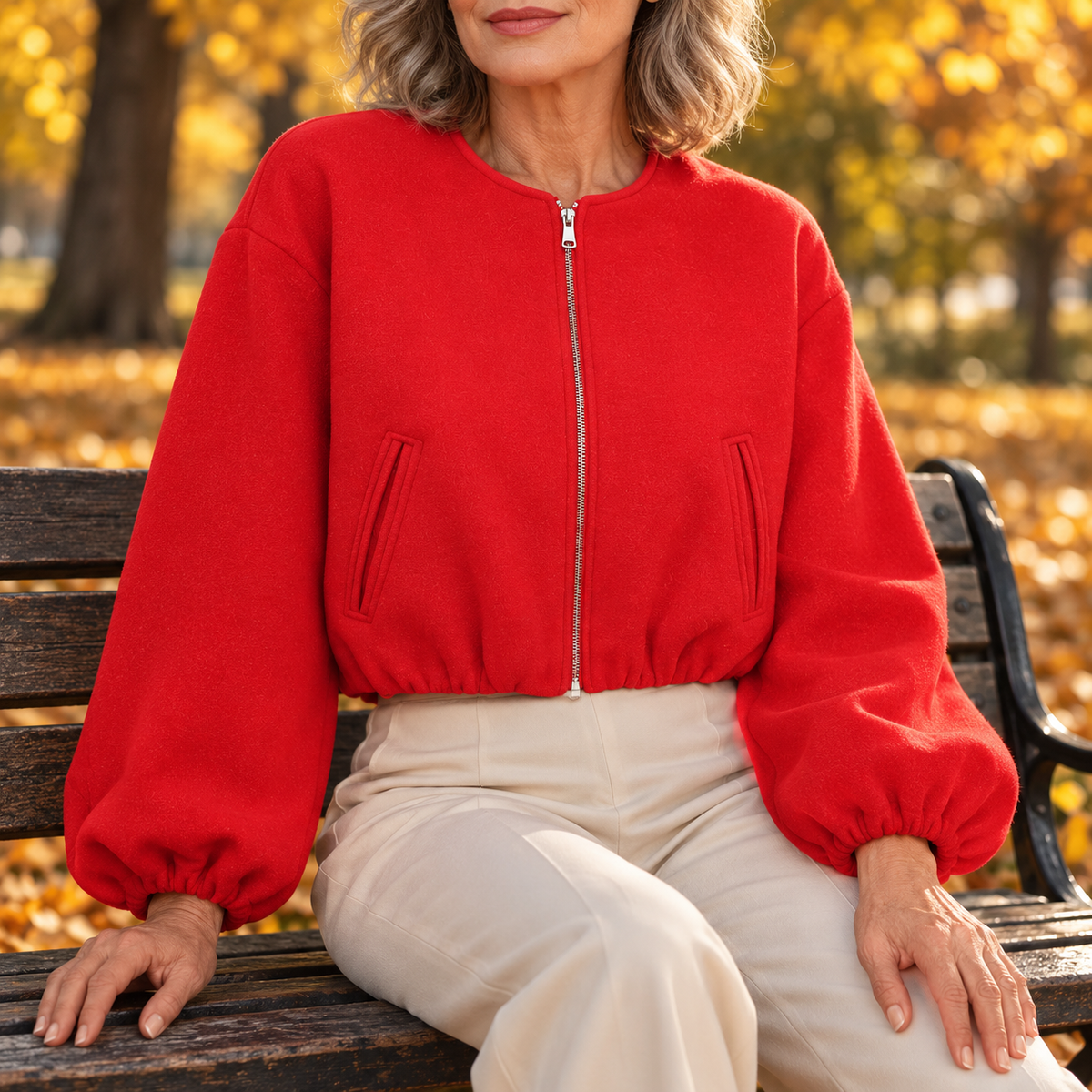Valentina | Women's Cropped Zip-Up Jacket