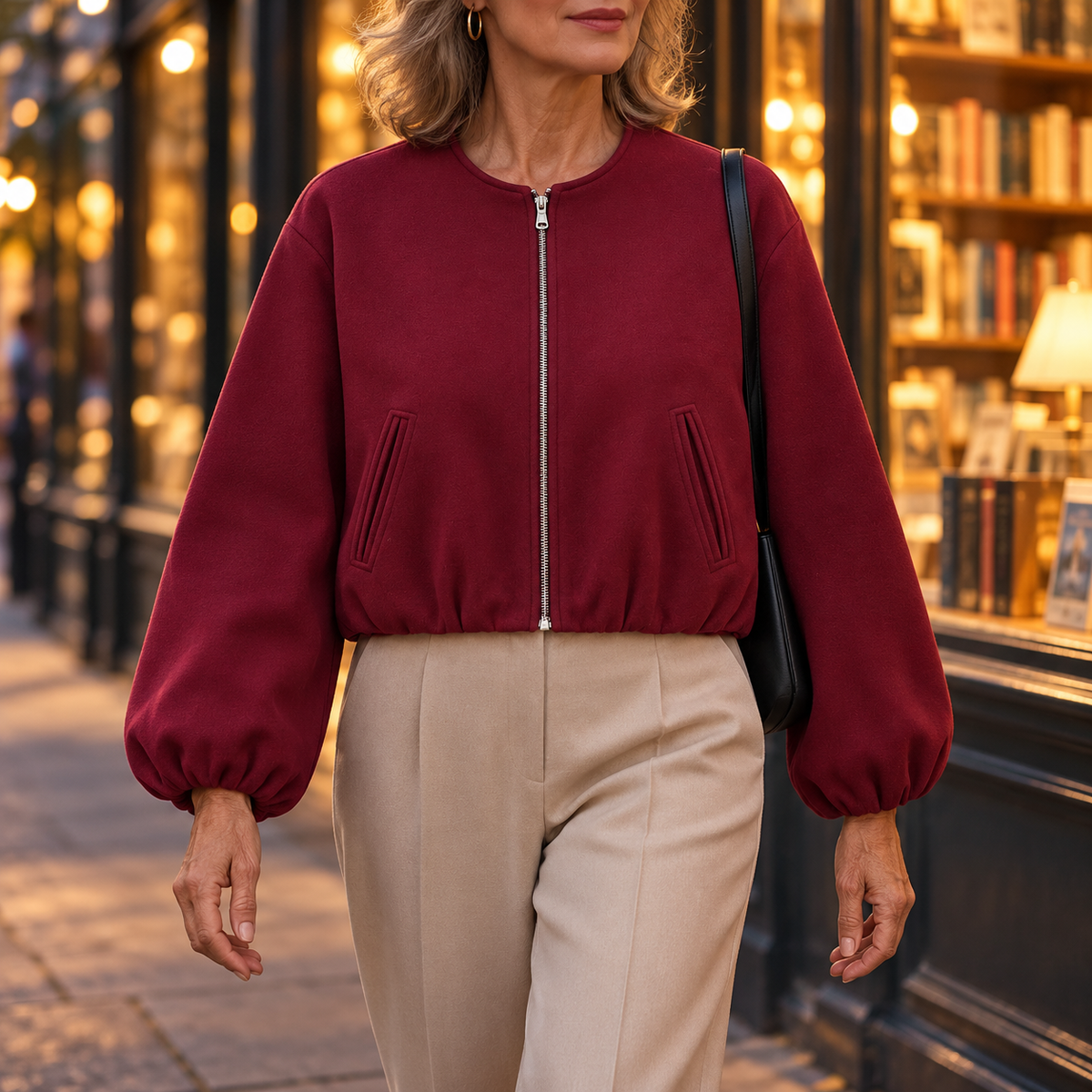 Valentina | Women's Cropped Zip-Up Jacket