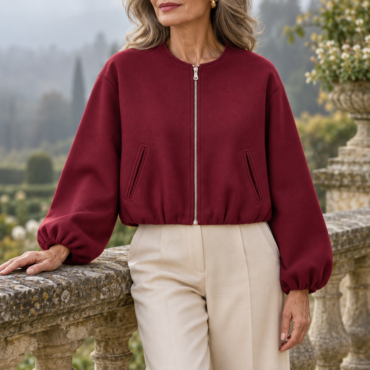 Valentina | Women's Cropped Zip-Up Jacket