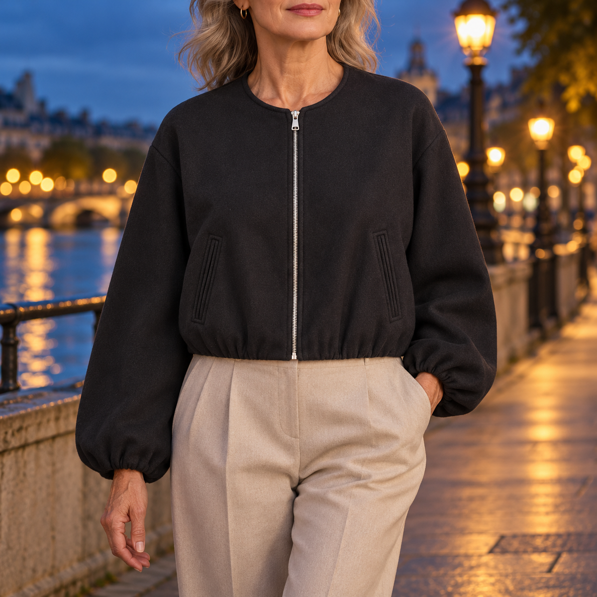 Valentina | Women's Cropped Zip-Up Jacket
