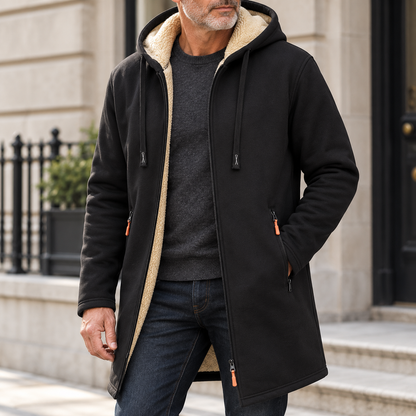Velluto | Men's Hooded Mid-Length Coat