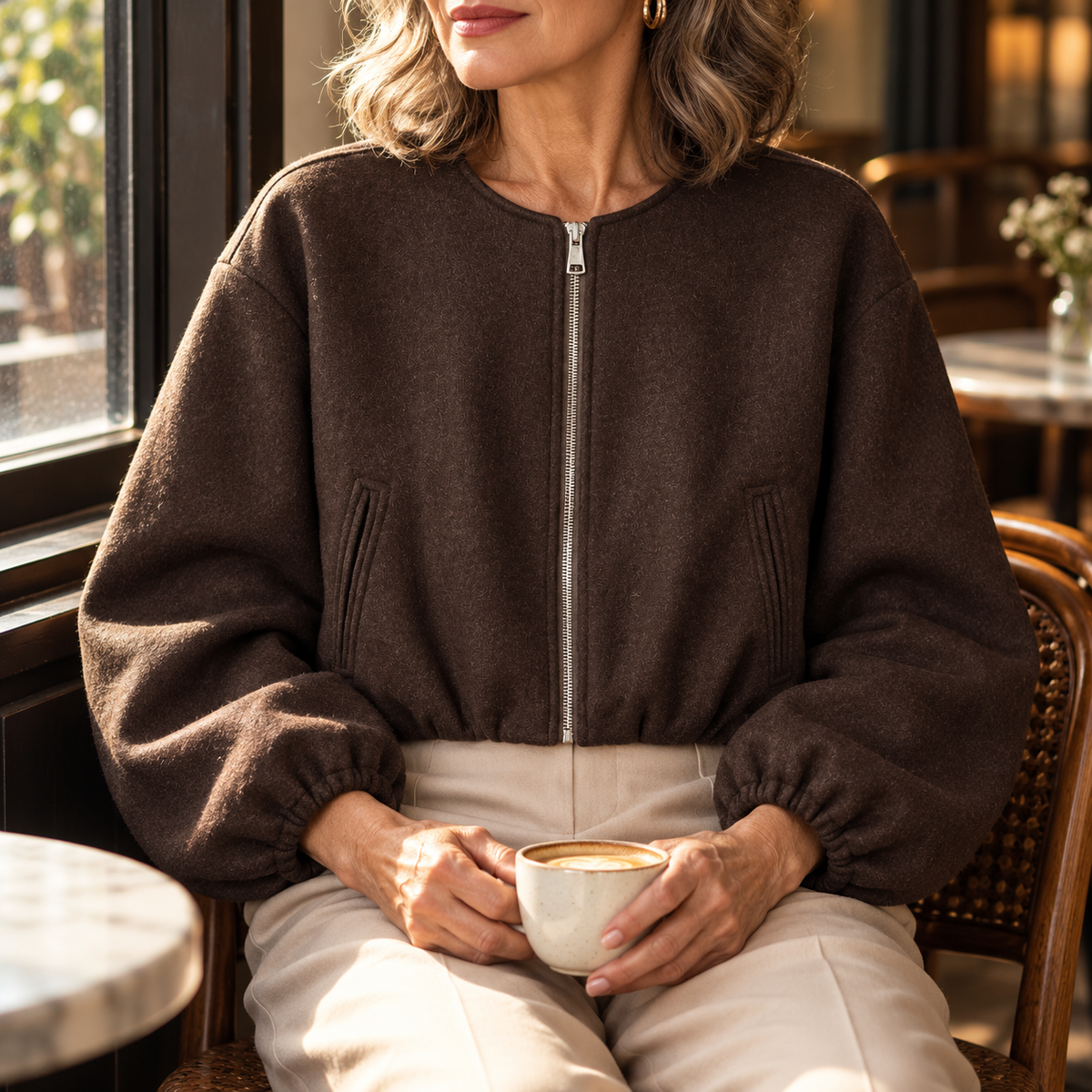 Valentina | Women's Cropped Zip-Up Jacket