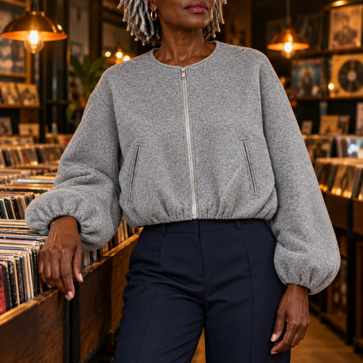 Valentina | Women's Cropped Zip-Up Jacket