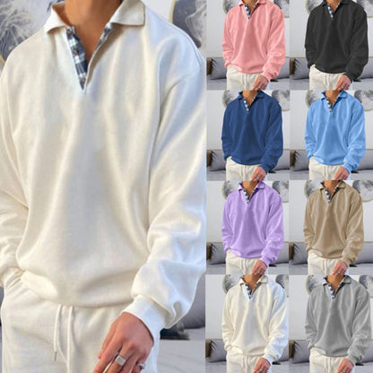 Alessio | Men's Lapel-Collar Pullover Sweatshirt