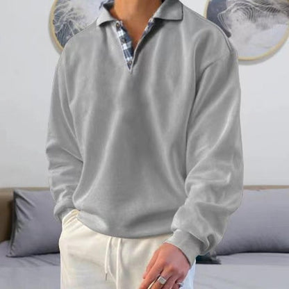 Alessio | Men's Lapel-Collar Pullover Sweatshirt