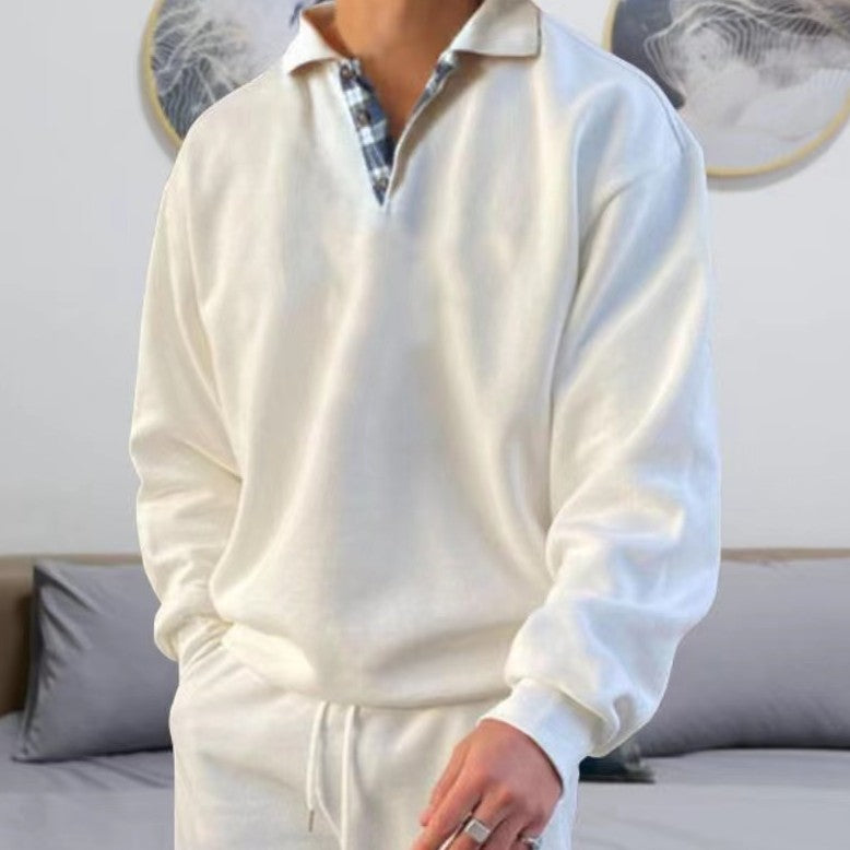 Alessio | Men's Lapel-Collar Pullover Sweatshirt