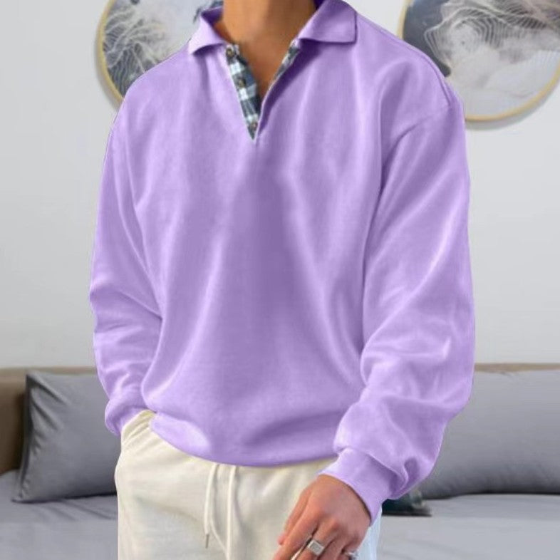 Alessio | Men's Lapel-Collar Pullover Sweatshirt