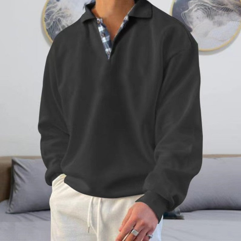 Alessio | Men's Lapel-Collar Pullover Sweatshirt