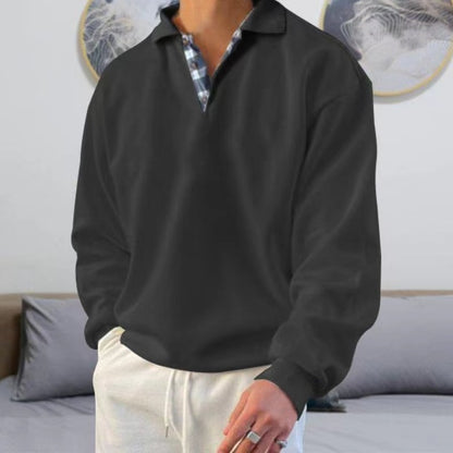 Alessio | Men's Lapel-Collar Pullover Sweatshirt