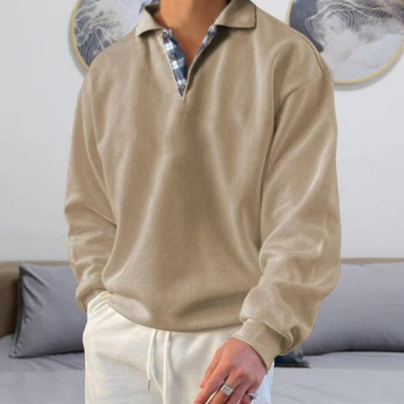 Alessio | Men's Lapel-Collar Pullover Sweatshirt