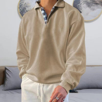 Alessio | Men's Lapel-Collar Pullover Sweatshirt