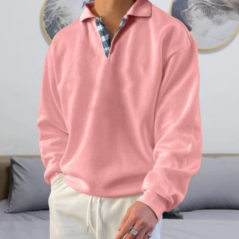 Alessio | Men's Lapel-Collar Pullover Sweatshirt