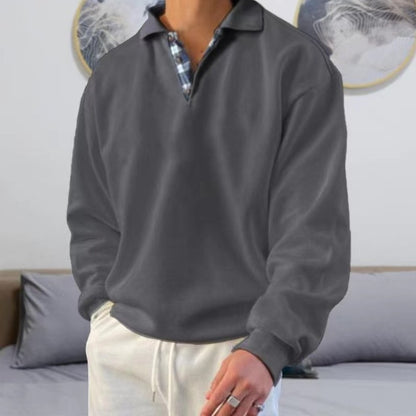 Alessio | Men's Lapel-Collar Pullover Sweatshirt