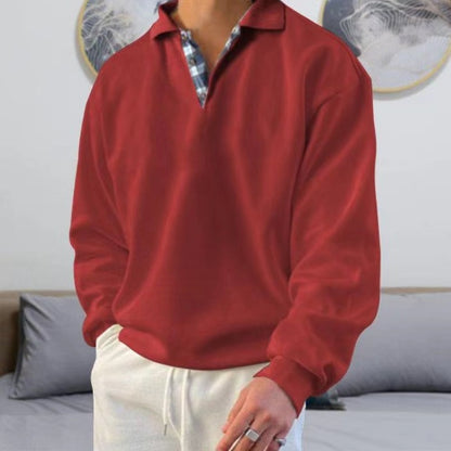 Alessio | Men's Lapel-Collar Pullover Sweatshirt