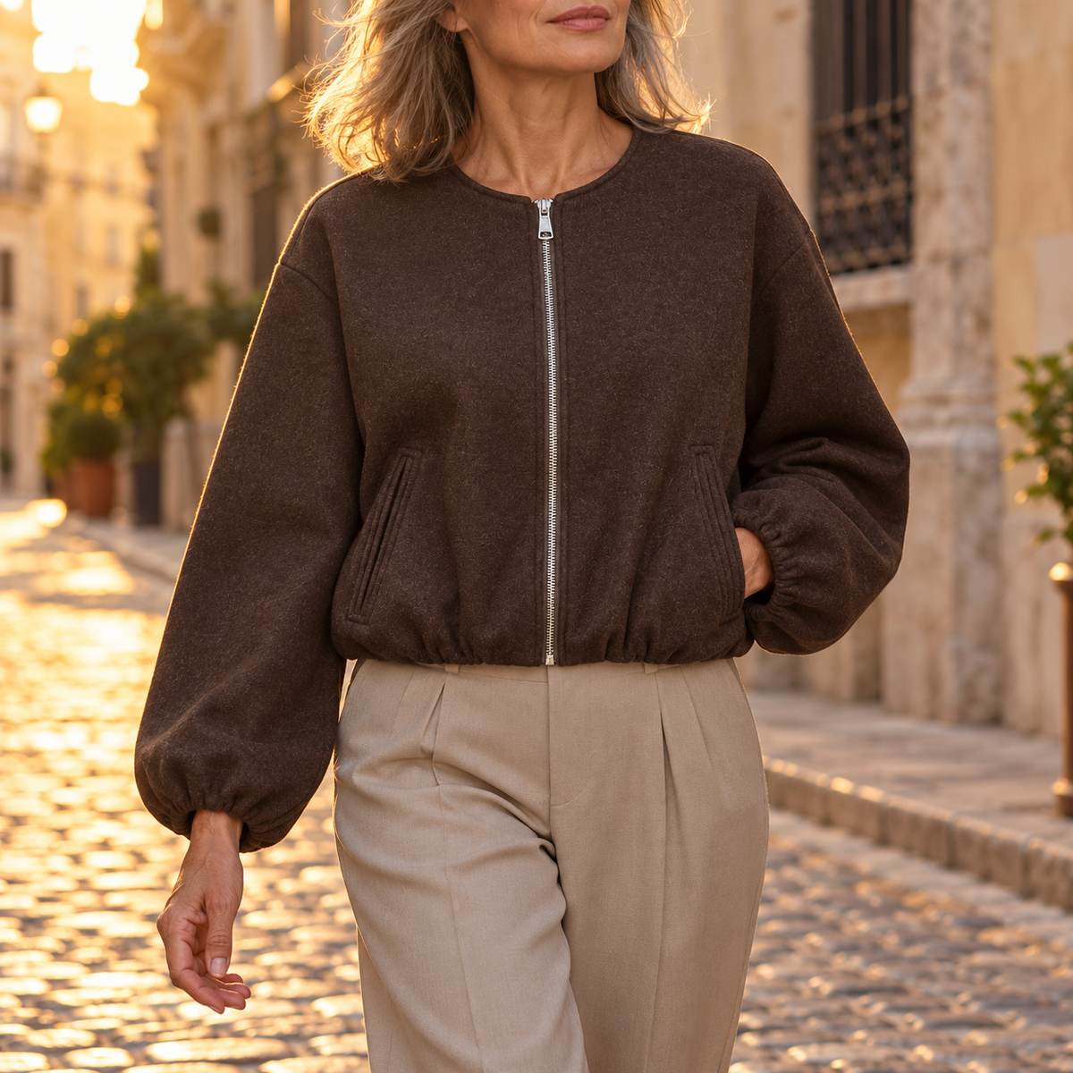 Valentina | Women's Cropped Zip-Up Jacket