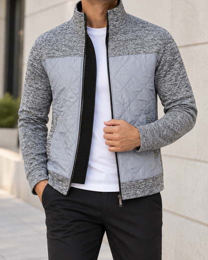 Matteo | Men's Stand Collar Zip Knit Jacket