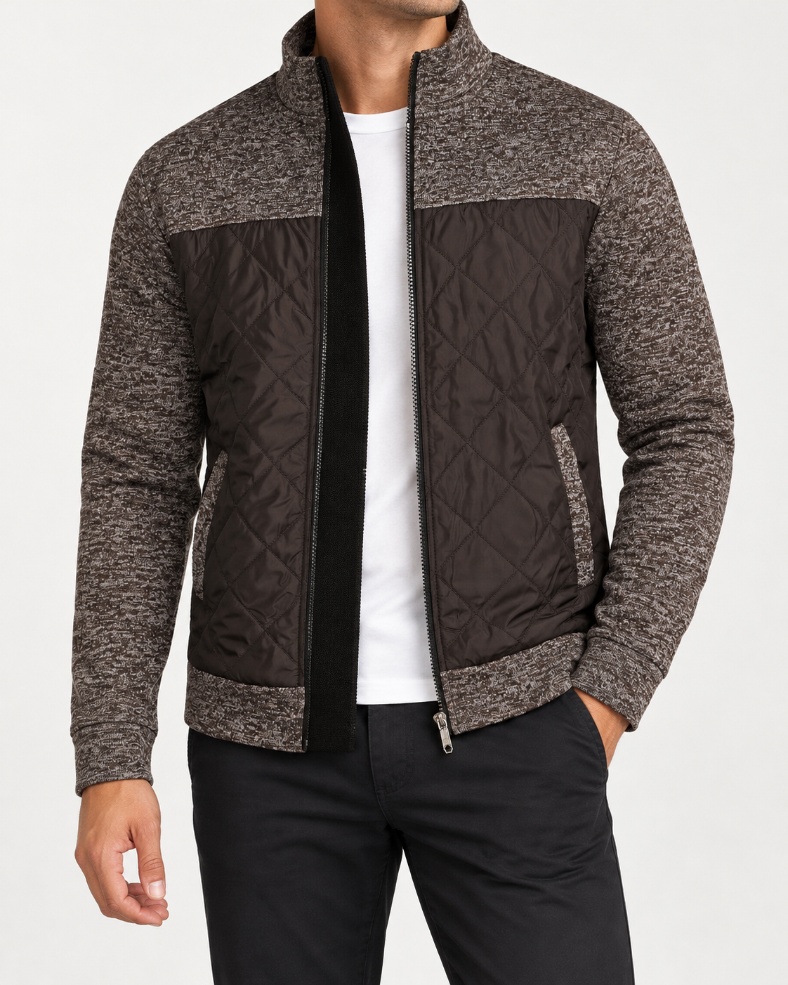 Matteo | Men's Stand Collar Zip Knit Jacket