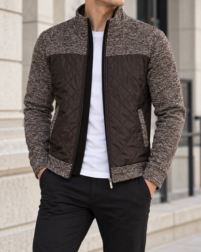 Matteo | Men's Stand Collar Zip Knit Jacket