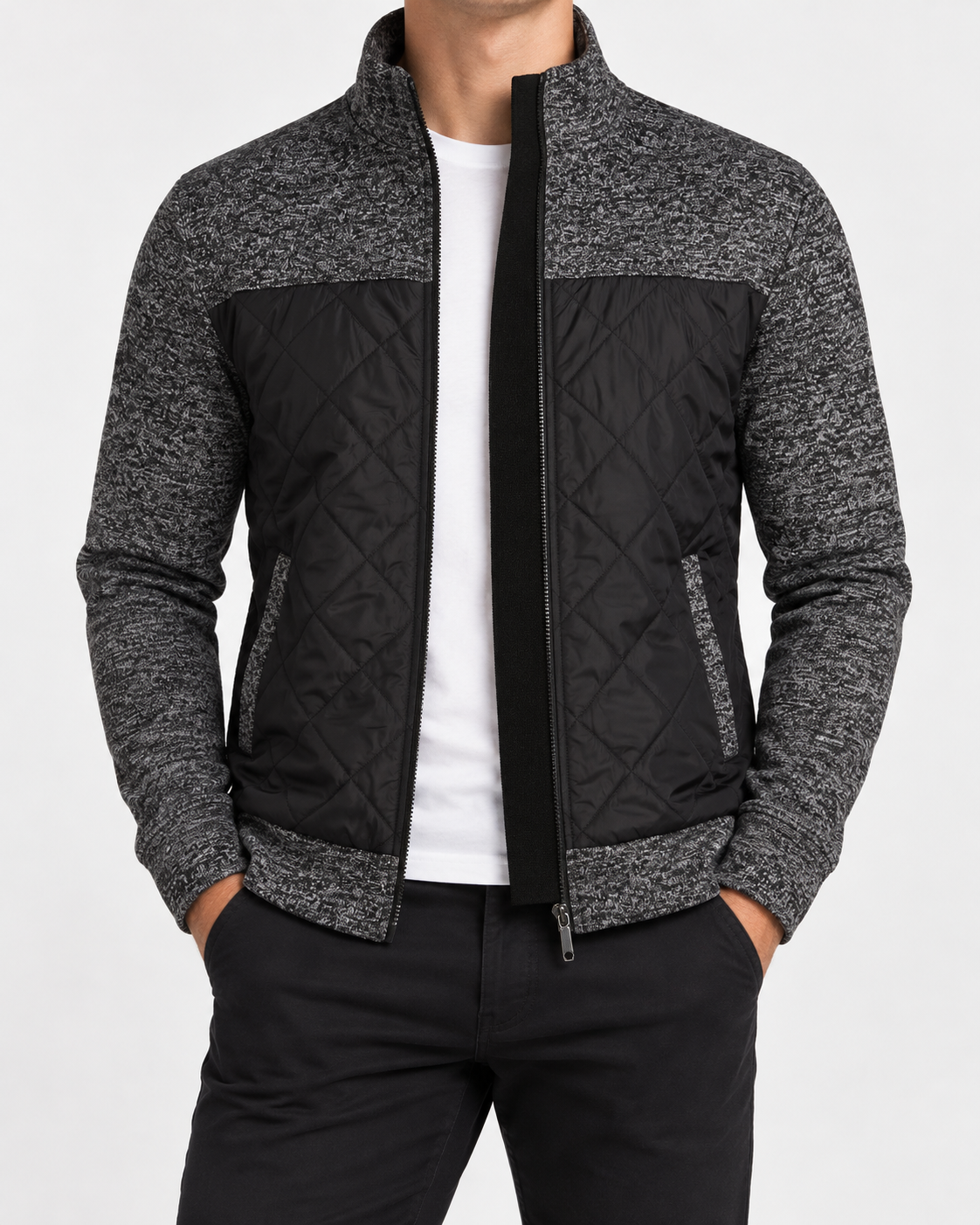 Matteo | Men's Stand Collar Zip Knit Jacket