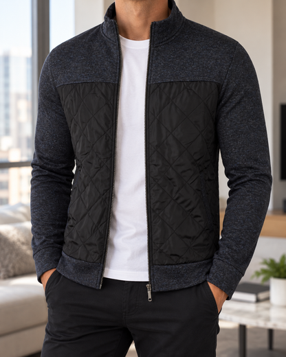 Matteo | Men's Stand Collar Zip Knit Jacket