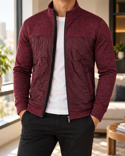 Matteo | Men's Stand Collar Zip Knit Jacket