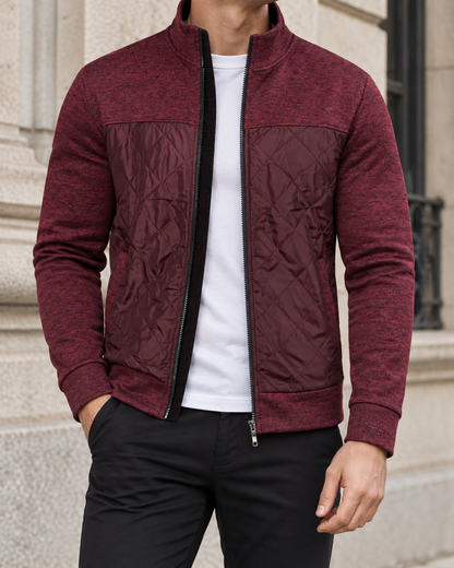 Matteo | Men's Stand Collar Zip Knit Jacket