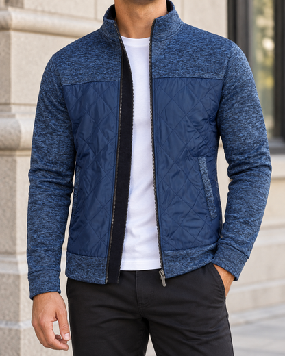 Matteo | Men's Stand Collar Zip Knit Jacket