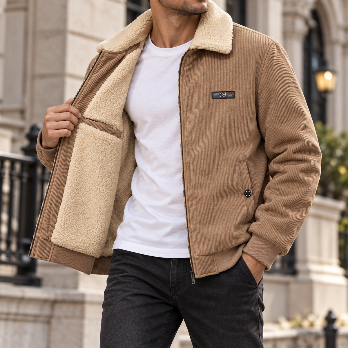 Enzo | Men's Corduroy Zip Jacket