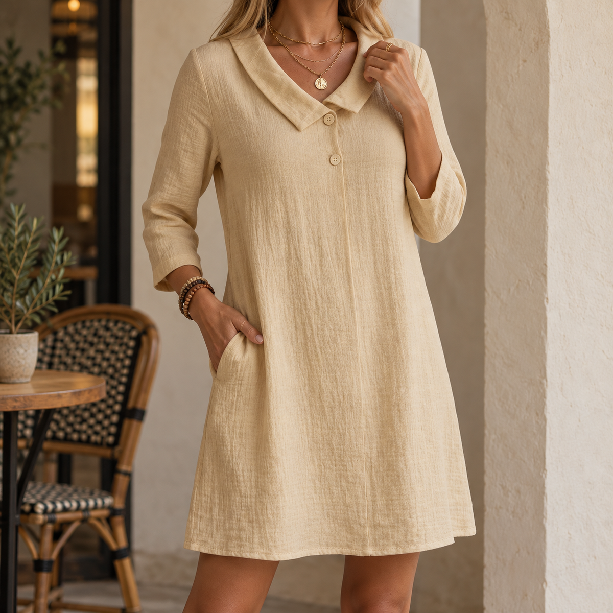 Isabella | Women's Relaxed Lapel Collar Dress