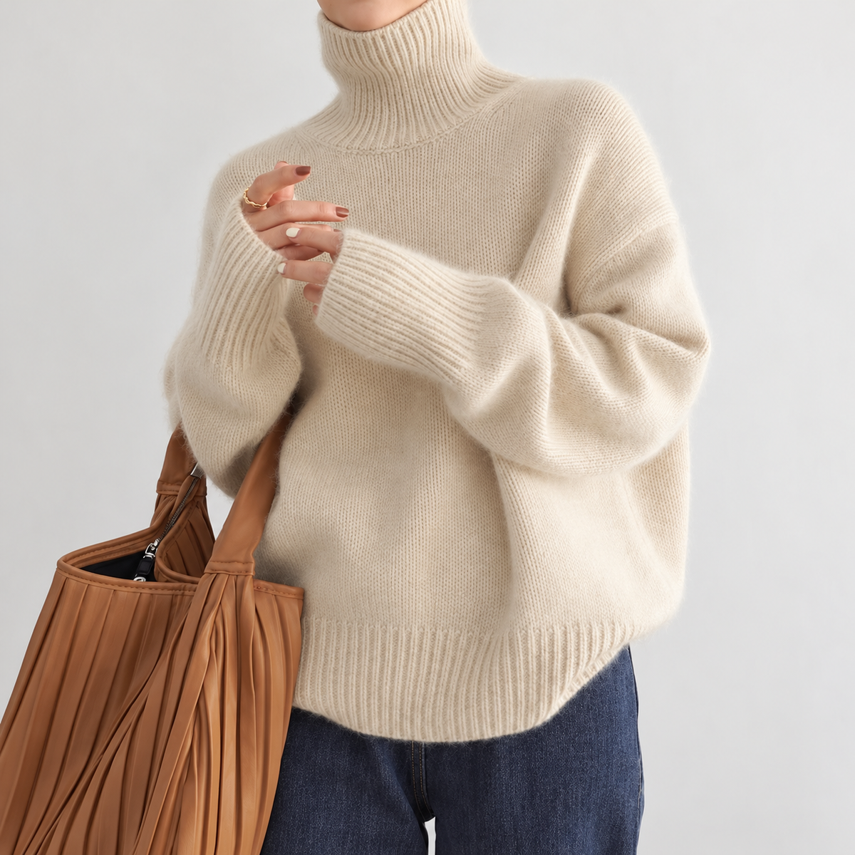 Bianca | Women's Oversized Turtleneck Sweater