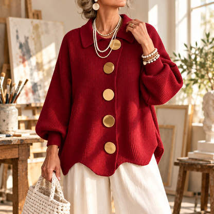 Valentina | Women's Collared Knit Cardigan