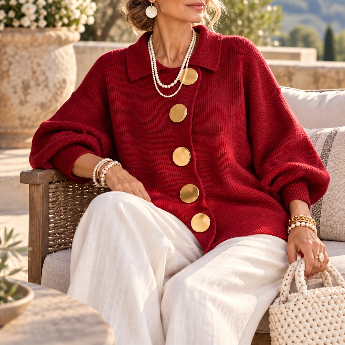 Valentina | Women's Collared Knit Cardigan