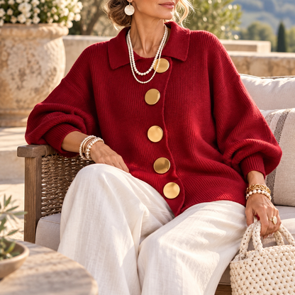 Valentina | Women's Collared Knit Cardigan