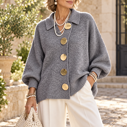 Valentina | Women's Collared Knit Cardigan