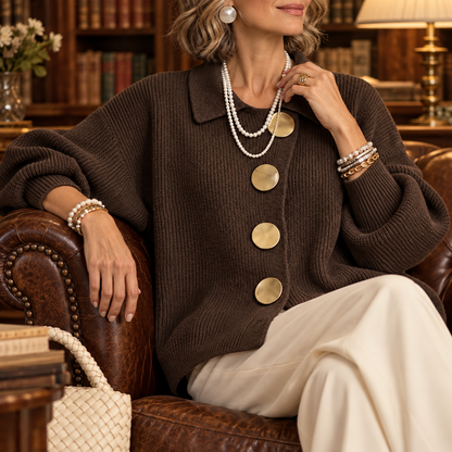 Valentina | Women's Collared Knit Cardigan