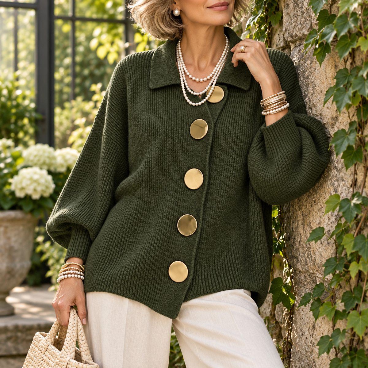 Valentina | Women's Collared Knit Cardigan