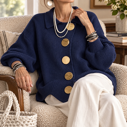Valentina | Women's Collared Knit Cardigan