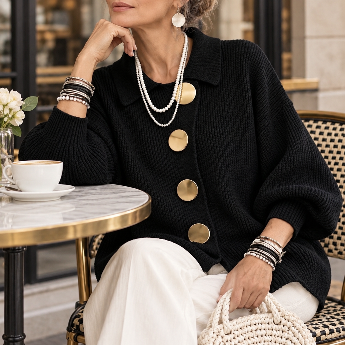 Valentina | Women's Collared Knit Cardigan