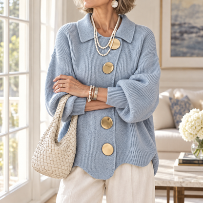 Valentina | Women's Collared Knit Cardigan
