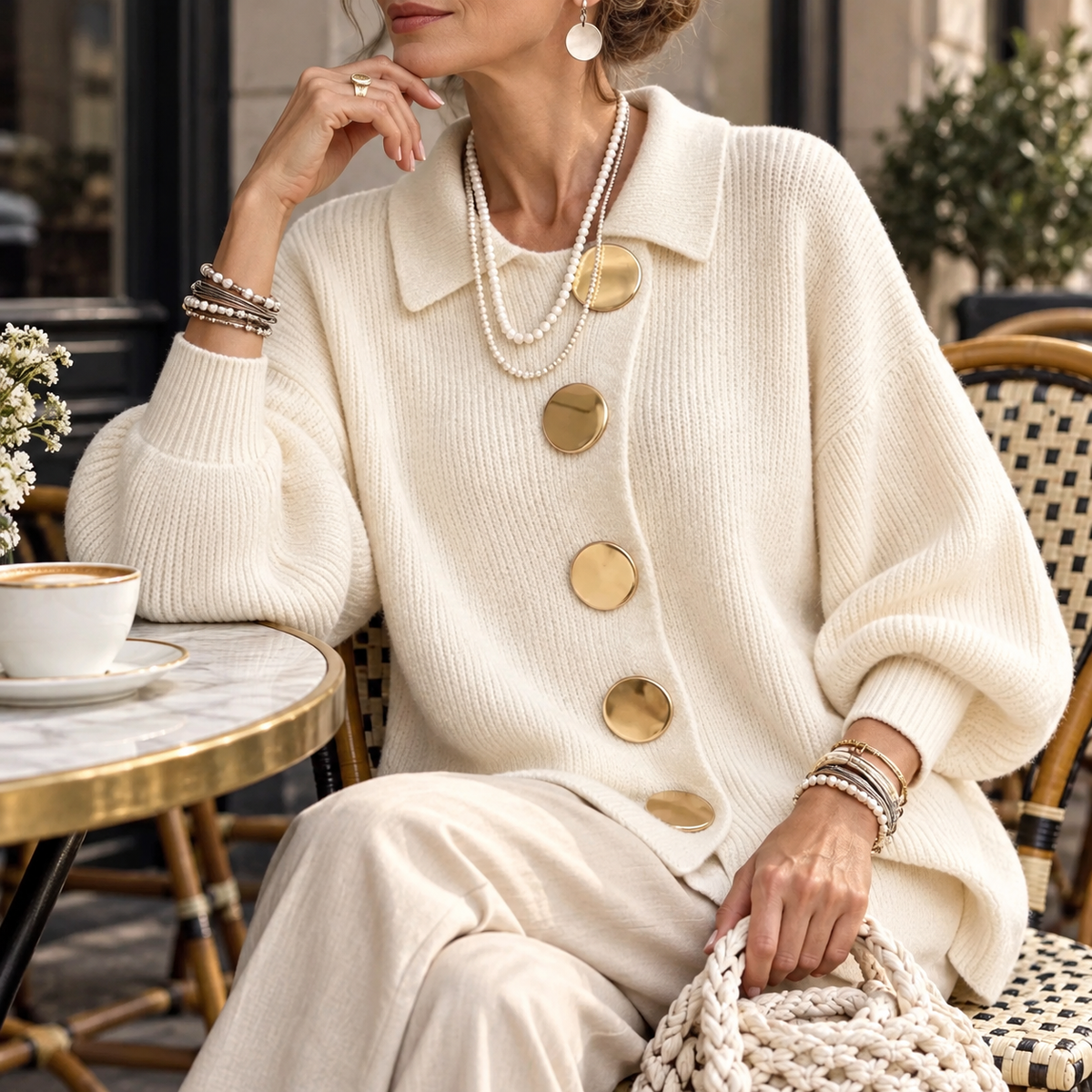 Valentina | Women's Collared Knit Cardigan