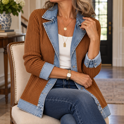 Camilla | Women's Layered Denim-Effect Jacket