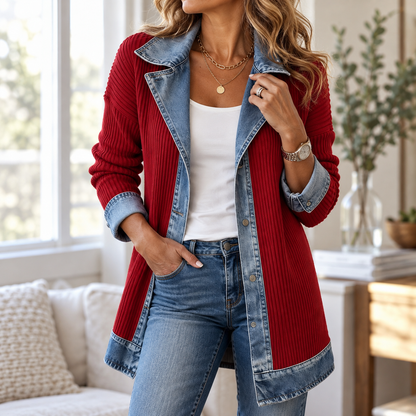 Camilla | Women's Layered Denim-Effect Jacket