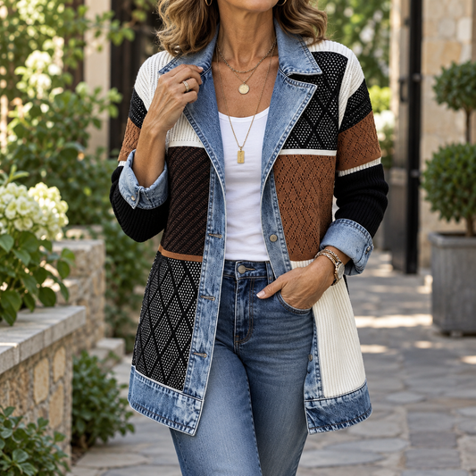 Camilla | Women's Layered Denim-Effect Jacket