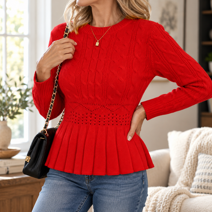 Fiorella | Women's Slimming Pleated Sweater Top
