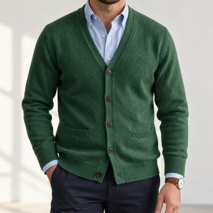 Vittorio | Men's Knitted Mandarin Collar Cardigan