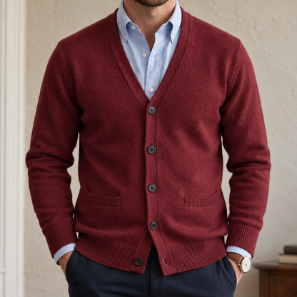 Vittorio | Men's Knitted Mandarin Collar Cardigan