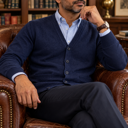 Vittorio | Men's Knitted Mandarin Collar Cardigan